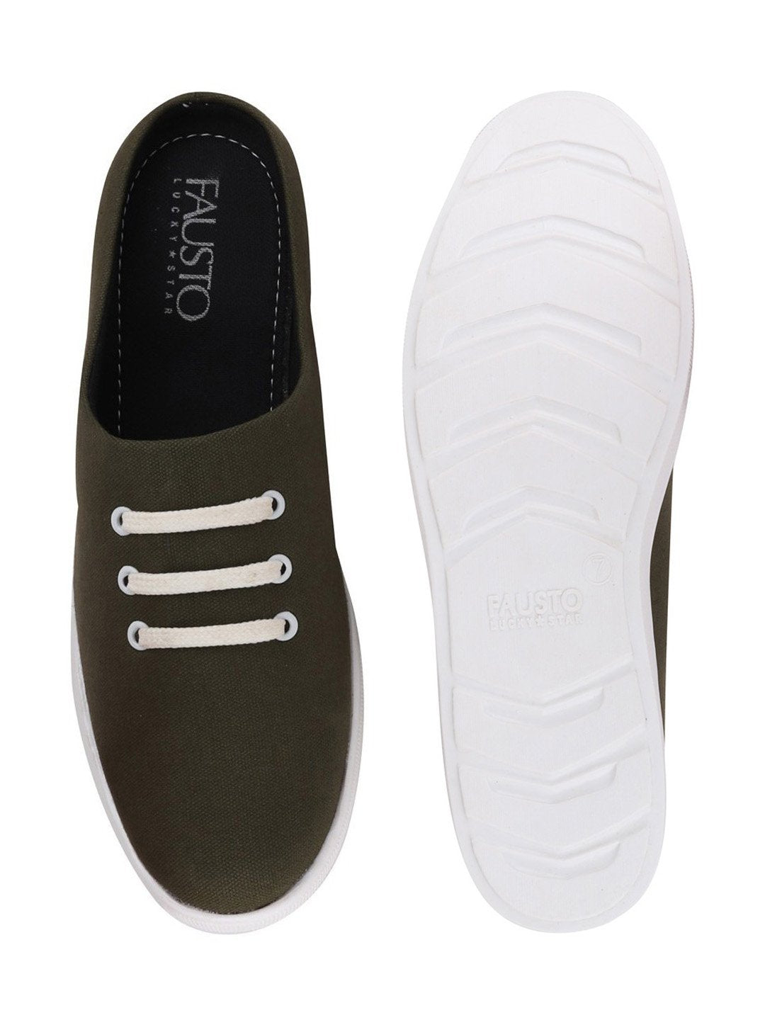 Shop Men Olive Green Casual Canvas Slip-On Shoes Online.