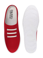 Shop Men Red Casual Canvas Slip-On Shoes Online.