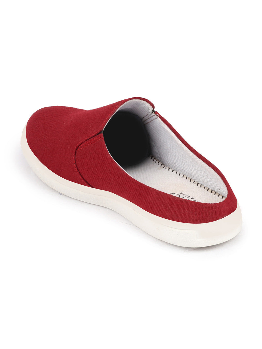 Shop Men Cherry Casual Back Open Canvas Stylish Slip On Shoes Online.