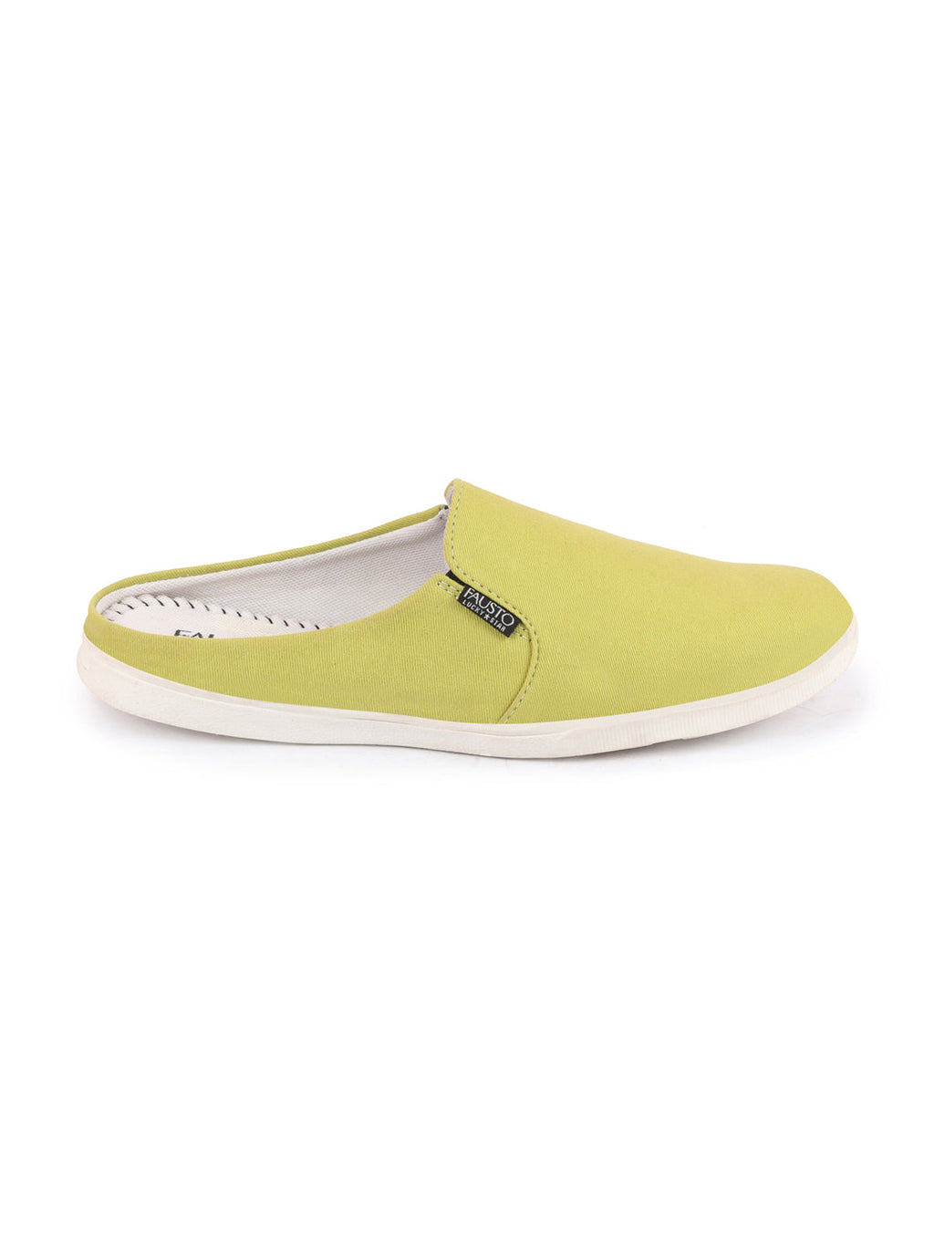 Shop Men Green Casual Back Open Canvas Stylish Slip On Shoes Online.