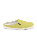 Shop Men Green Casual Back Open Canvas Stylish Slip On Shoes Online.