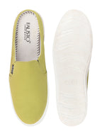 Shop Men Green Casual Back Open Canvas Stylish Slip On Shoes Online.