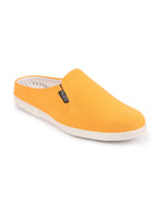 Shop Men Yellow Casual Back Open Canvas Stylish Slip On Shoes Online.