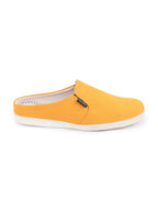 Shop Men Yellow Casual Back Open Canvas Stylish Slip On Shoes Online.