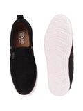 Men Black Casual Canvas Slip-On Loafers