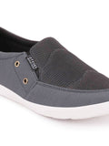 Men Grey Casual Canvas Slip-On Loafers