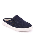 Women Navy Blue Casual Canvas Slip-On Shoes