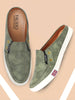 Men Olive Green Casual Slip-On Shoes