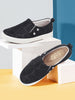 Women Black Casual Canvas Slip-On Loafers
