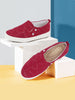 Women Cherry Casual Canvas Slip-On Loafers
