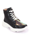 Women Black High Ankle Lace Up Embellished Sneakers