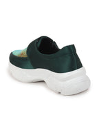 Shop Women Green Stylish Slip On Sneakers Online.