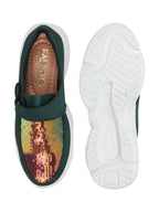 Shop Women Green Stylish Slip On Sneakers Online.