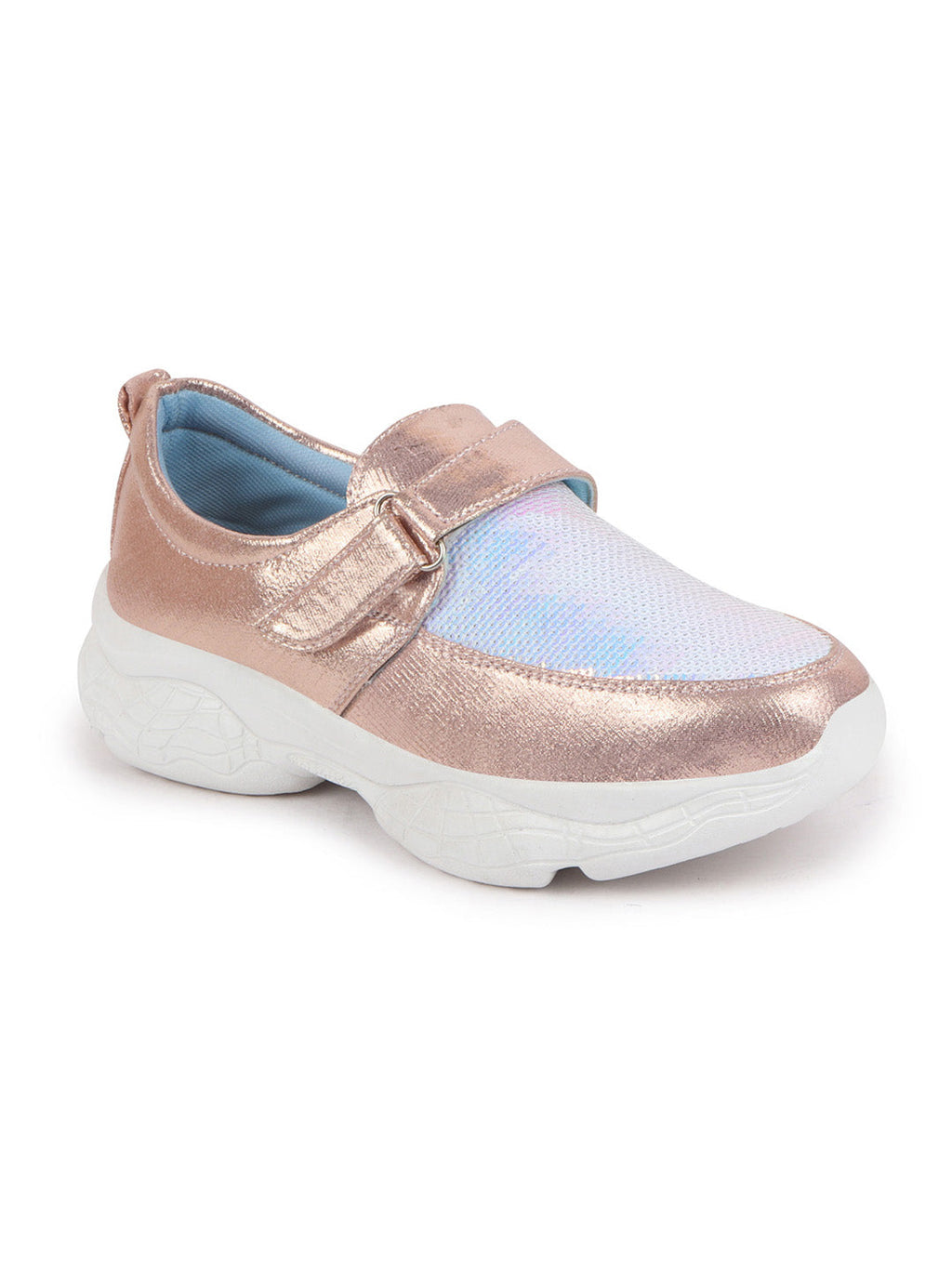 Shop Women Pink Stylish Hook & Loop Sneakers Online.