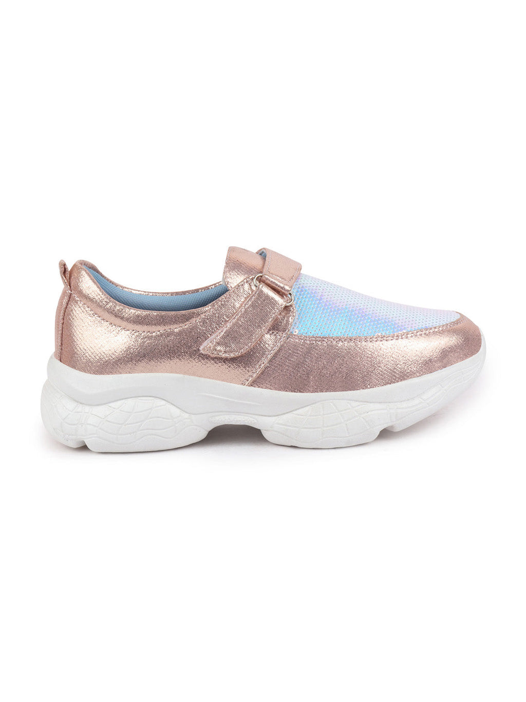 Shop Women Pink Stylish Hook & Loop Sneakers Online.