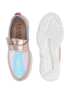 Shop Women Pink Stylish Hook & Loop Sneakers Online.