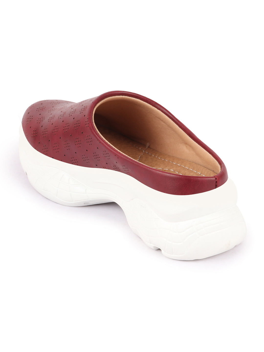 Shop Women Cherry Back Open Classic Design Slip On Mules Shoes Online.