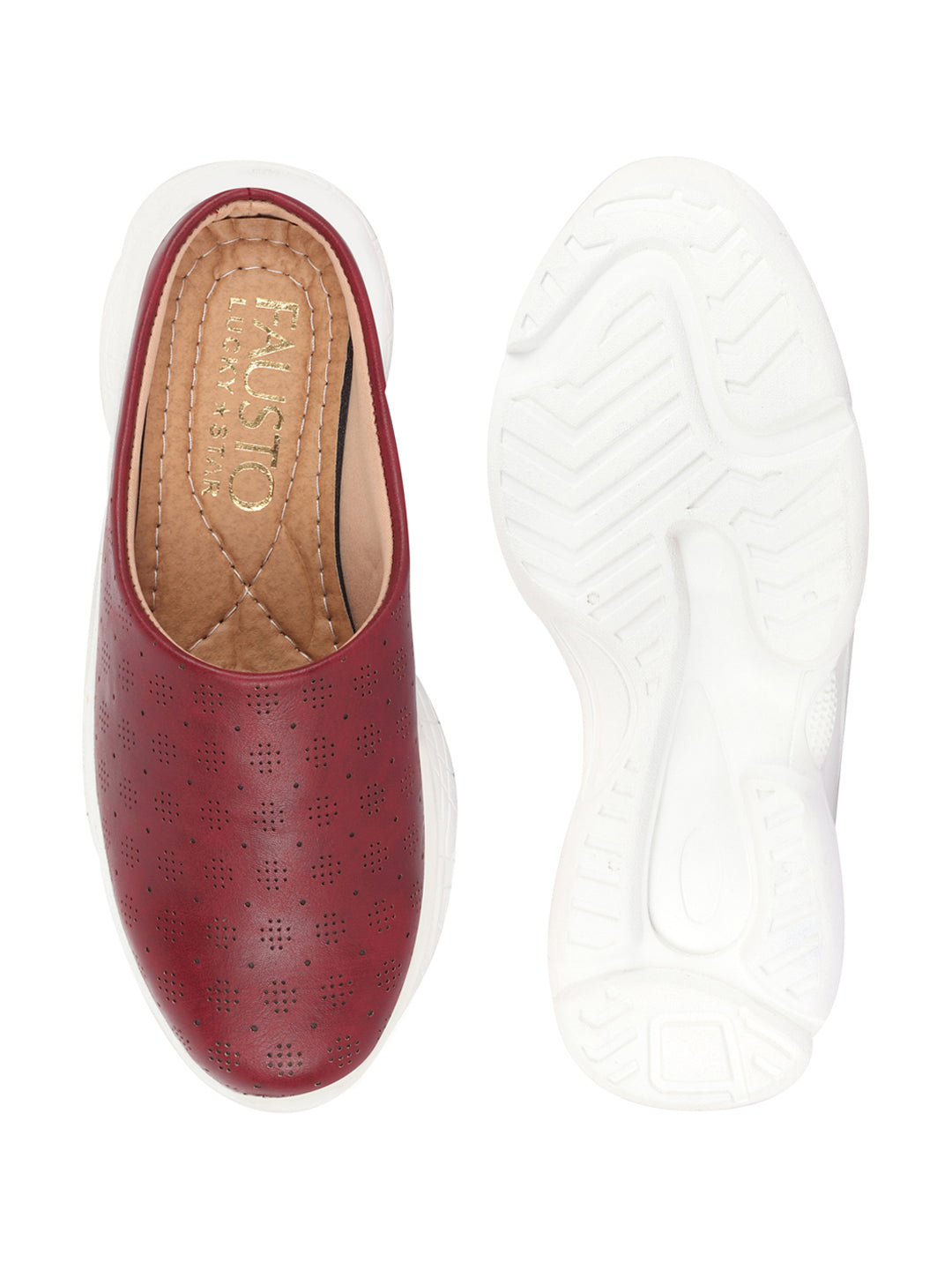 Shop Women Cherry Back Open Classic Design Slip On Mules Shoes Online.