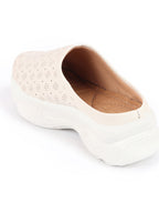 Shop Women White Back Open Classic Design Slip On Mules Shoes Online.