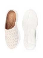 Shop Women White Back Open Classic Design Slip On Mules Shoes Online.
