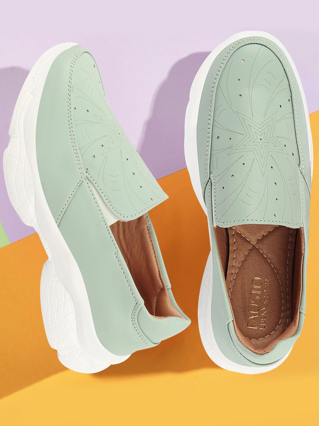 Womens green slip on cheap shoes