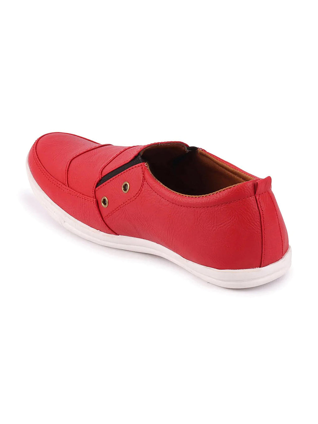 Shop Men Red Casual Slip-On Loafers Online.