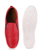 Shop Men Red Casual Slip-On Loafers Online.