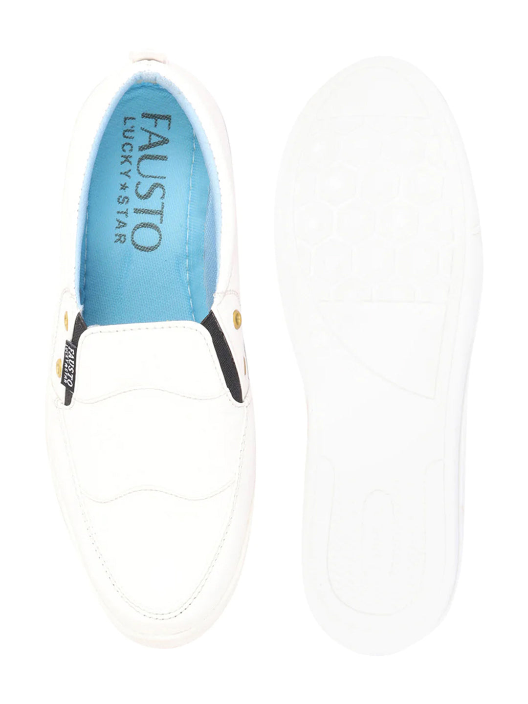 Shop Men White Casual Slip-On Loafers Online.