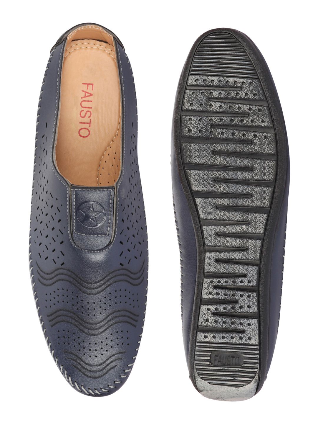 Shop Men Blue Ethnic Slip-On Juttis Online.