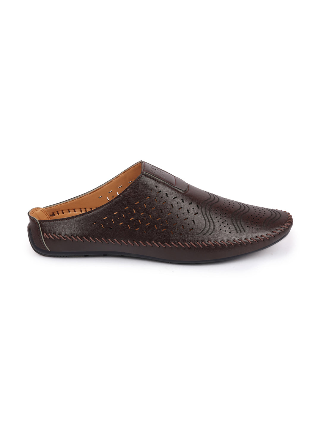 men brown ethnic slip-on juttis