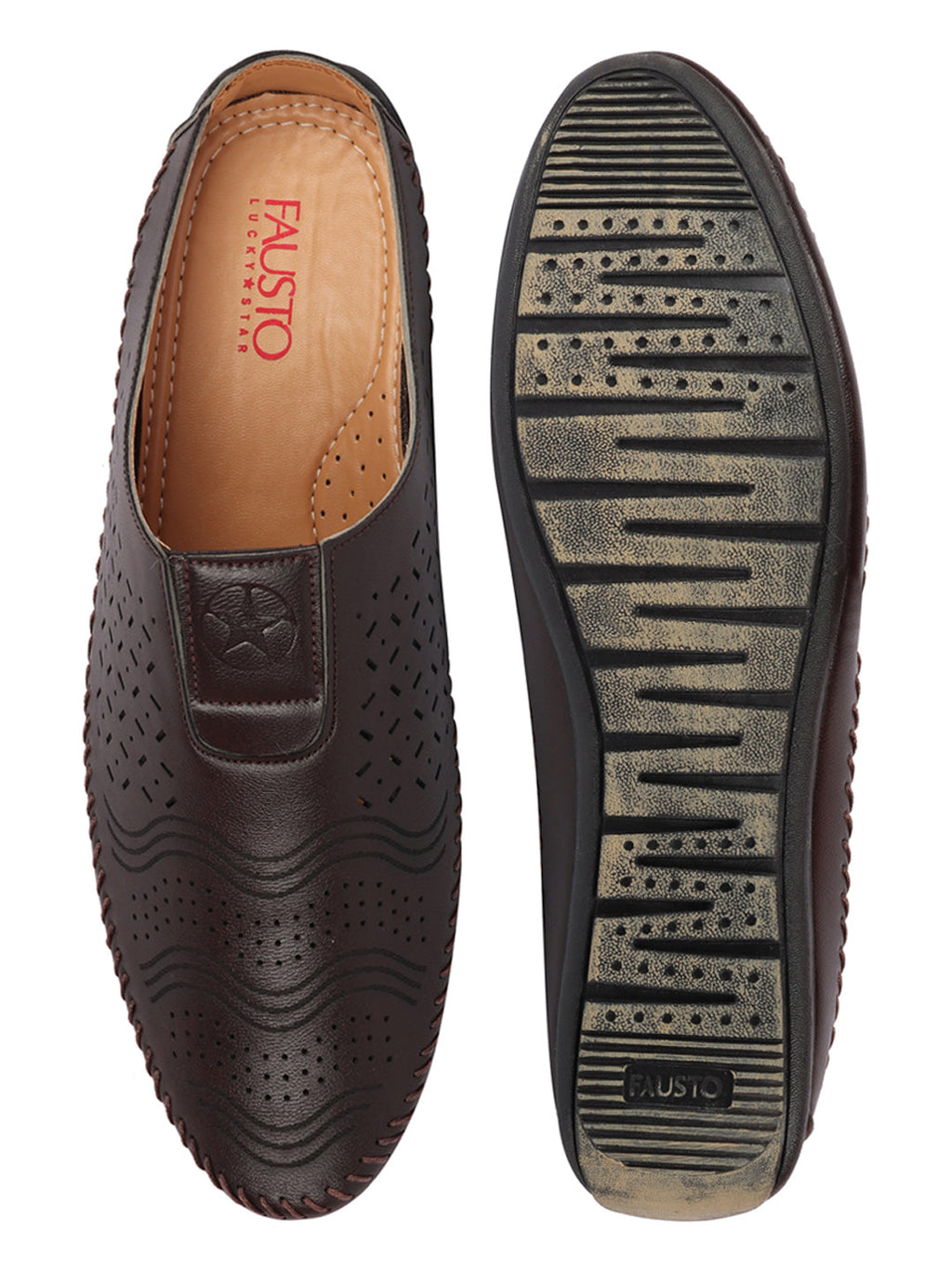 men brown ethnic slip-on juttis