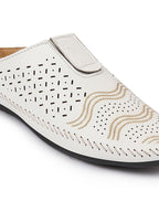 Shop Men White Ethnic Wedding Party Back Open Laser Cut Design Juttis and Mojaris Online.
