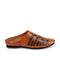 Men Tan Back Open Knitted Ethnic Mules Wedding Shoes