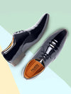 Shop Men Blue Patent Leather Party Lace Up Stylish Fashion Comfort Lightweight Shoes Online.