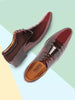 Men Brown Patent Leather Party Lace Up Stylish Fashion Comfort Lightweight Shoes
