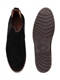 Men Black Casual Suede Slip-On Boots