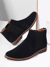 Men Blue Casual Suede Slip-On Boots