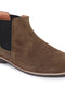Men Olive Casual Suede Slip-On Boots