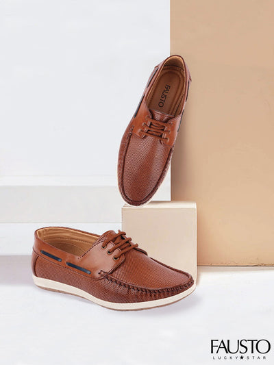 Shop Men Brown Casual Lace-Up Boat Shoes Online