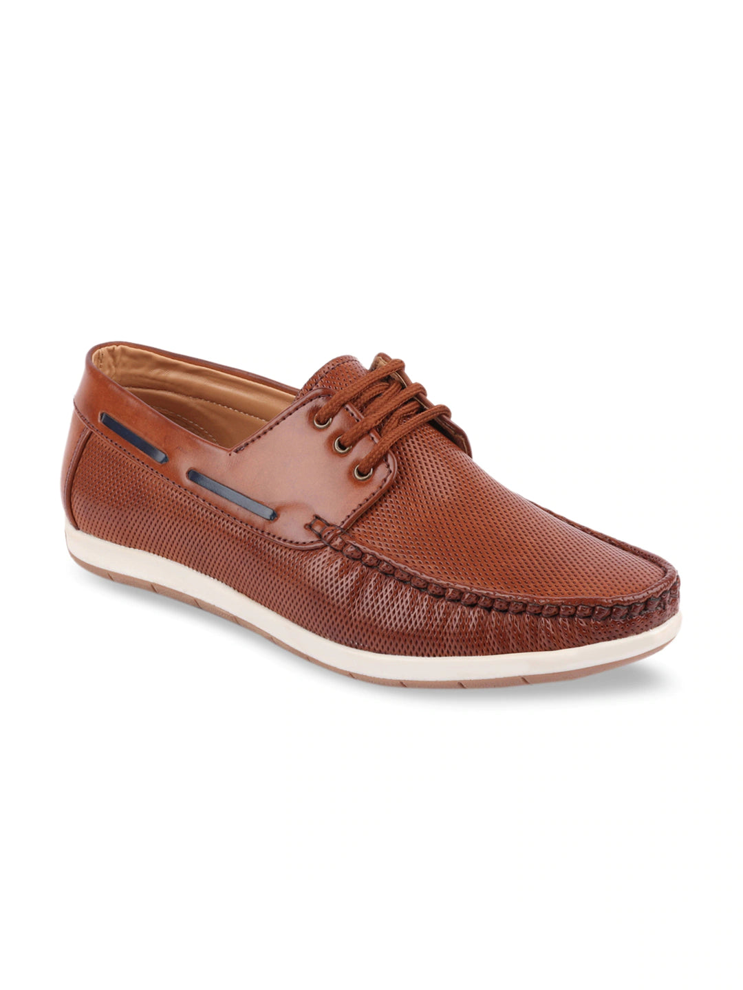 Shop Men Brown Casual Lace-Up Boat Shoes Online.