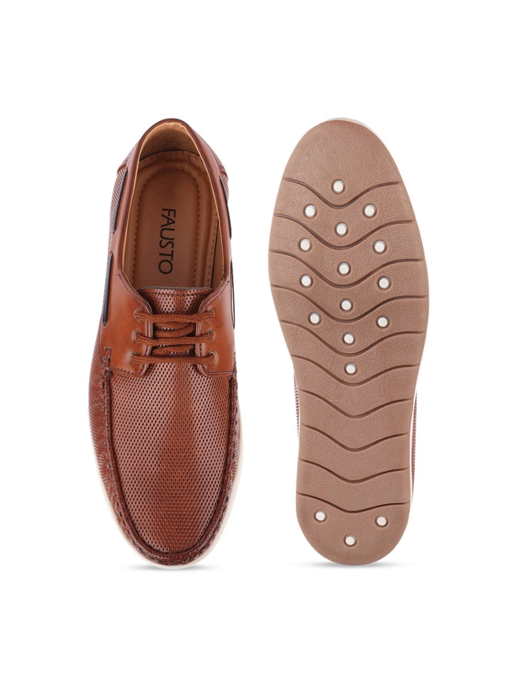 Shop Men Brown Casual Lace-Up Boat Shoes Online.