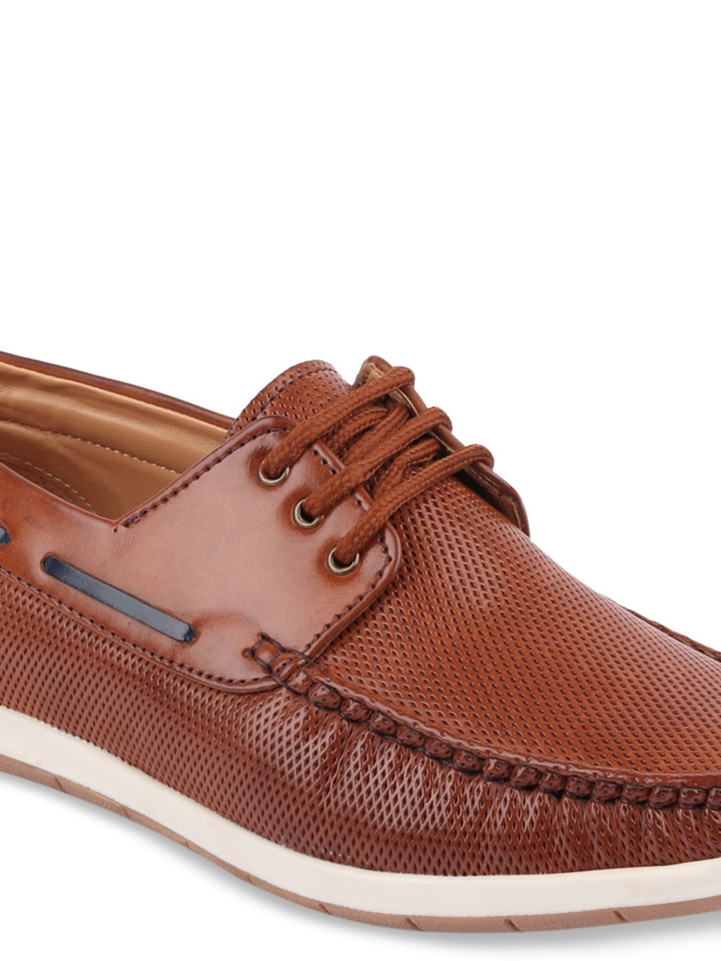 Shop Men Brown Casual Lace-Up Boat Shoes Online.