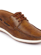 Shop Men Camel Casual Outfit Fashion Comfort Classy Flexible Lace Up Boat Shoes Sneakers Online.