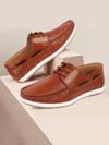 Men Tan Casual Lace-Up Boat Shoes