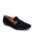 Men Black Casual Velvet Slip-On Loafers