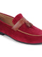 Men Red Casual Velvet Slip-On Loafers