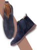 Men Blue Suede Leather Slip On Chelsea Boots