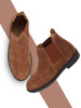 Men Camel Suede Leather Slip On Chelsea Boots