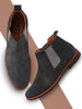 Men Grey Suede Leather Slip On Chelsea Boots