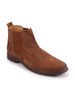 Men Tan Suede Leather Slip On Chelsea Boots